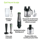 Braun Hogar Minipimer MQ 9187XLI Batidora de Mano, 1200W, vaso medidor, varillas de acero inoxidable, picadora y bol procesador de alimentos, negro