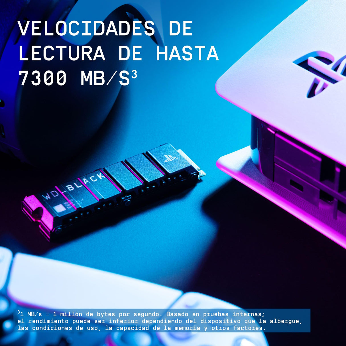 WD_BLACK SN850P SSD PS5, 2TB M.2 2280, Licencia Oficial para Consolas Playstation 5 PS5, Velocidades hasta 7300 MB/s, PCIe NVMe SSD con Disipador Optimizado, SSD para Juegos internos, Negro