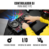 Numark Party Mix II Controladora DJ, Mesa de Mezclas Con Luces Integradas, Mezclador DJ e Interfaz Audio, Con Serato DJ Lite