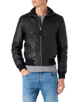 Schott NYC Lcfresno Chaqueta clásica con Cuello en el Lado Lateral, Negro, S Unisex Adulto