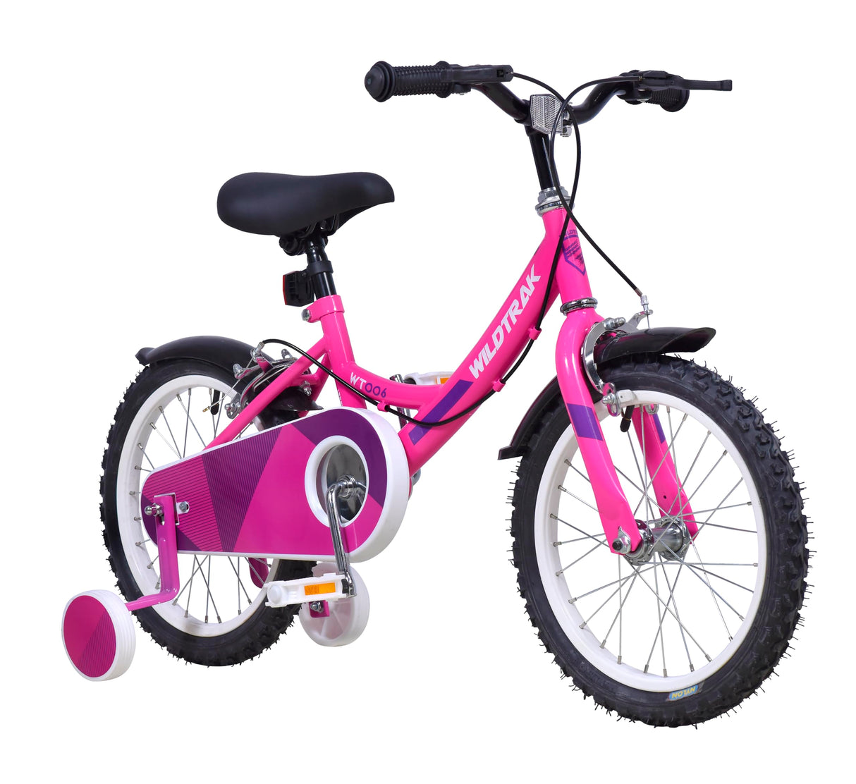 Wildtrak - Bicicleta 16 pulgadas para niñas de 3 a 7 años con ruedines con ruedines - Rosa