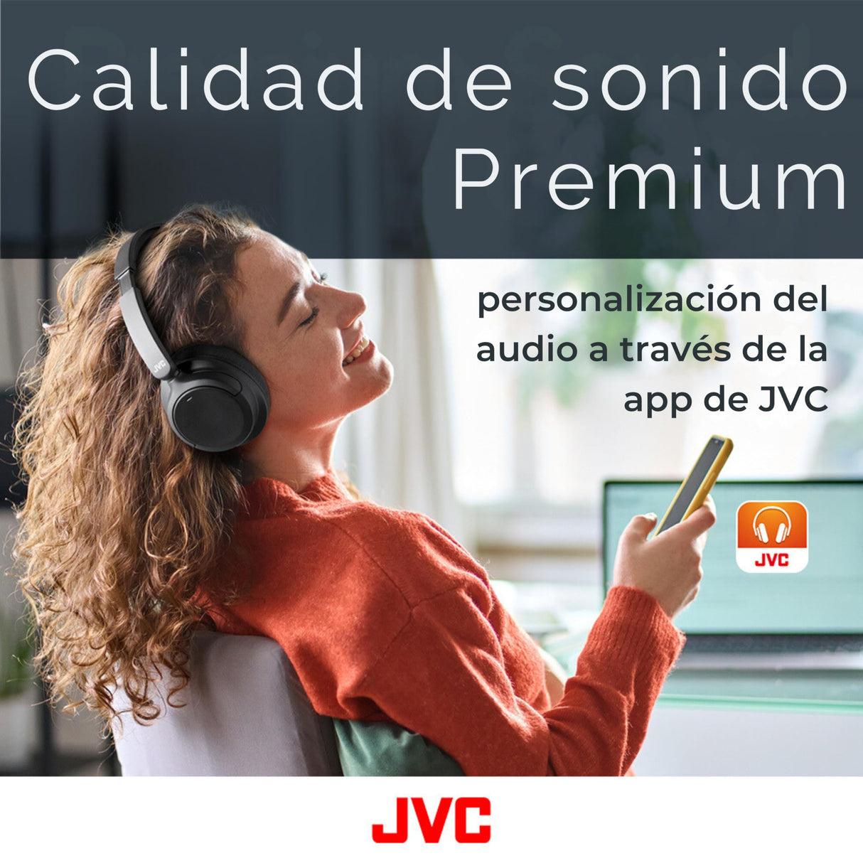 JVC Auriculares Inalámbricos Bluetooth | 50 Horas de Batería | Bluetooth 5.3 | Auriculares Cancelación de Ruido con Micrófono Integrado | 3 Modos de Sonido | Conexión Multipunto (Negro) - HA-Z76N