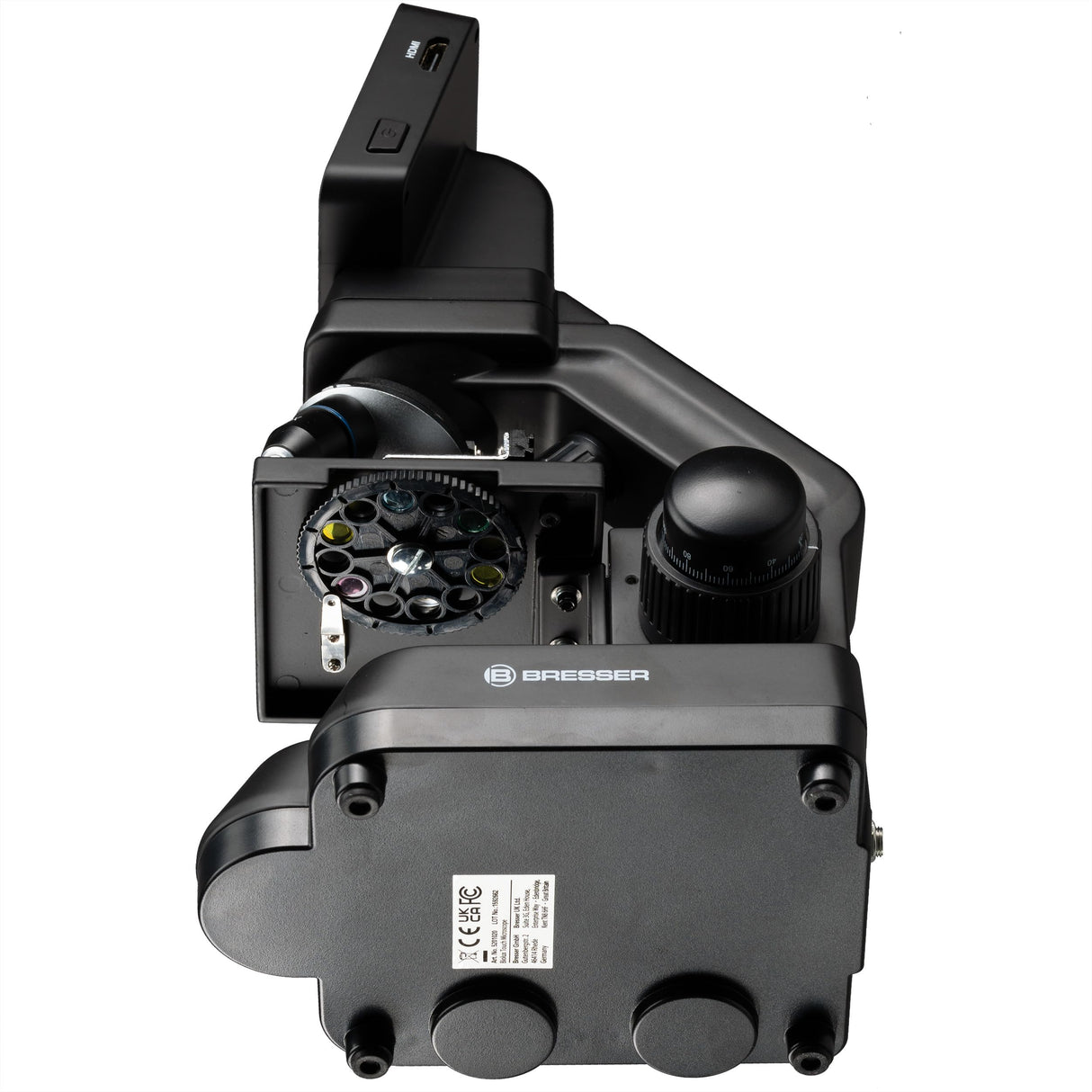 Bresser Biolux Touch - Microscopio LCD de 5 MP para Escuela y Hobby, con Mesa mecánica Cruzada, HDMI, USB y SD, Negro