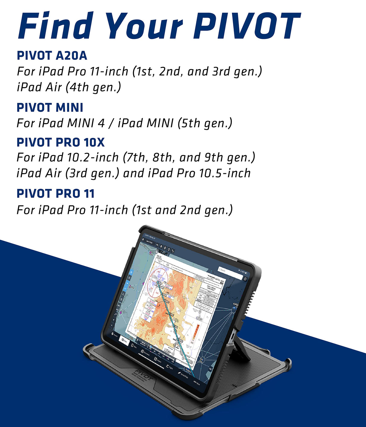 Pivot Atlas A20A - Funda Robusta para iPad Air de 4ª generación y iPad Pro de 11" (1ª a 3ª generación), protección de 360 Grados, para Pilotos Profesionales, aviación General, Transparente/Rojo