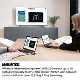 Presentación Inalámbrica HDMI - Marmitek STS2 - Presentación Powerpoint Inalámbrica - Plug and Play sin software - Compatible con Airplay y Miracast - Ampliable hasta 20 presentadores