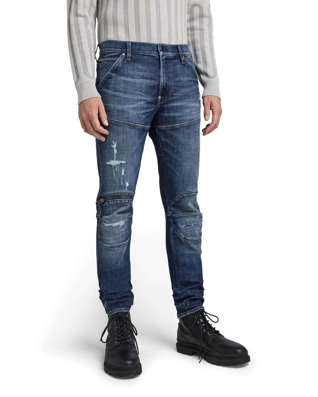 G-Star Para Hombre Jeans 5620 3D Zip Knee Skinny, Azul (worn in stratos restored D01252-C051-D333), 29W / 34L