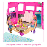 Barbie Supercaravana Dreamcamper 2022 Coche para muñecas con tobogán y Accesorios de Juguete(Mattel HCD46)
