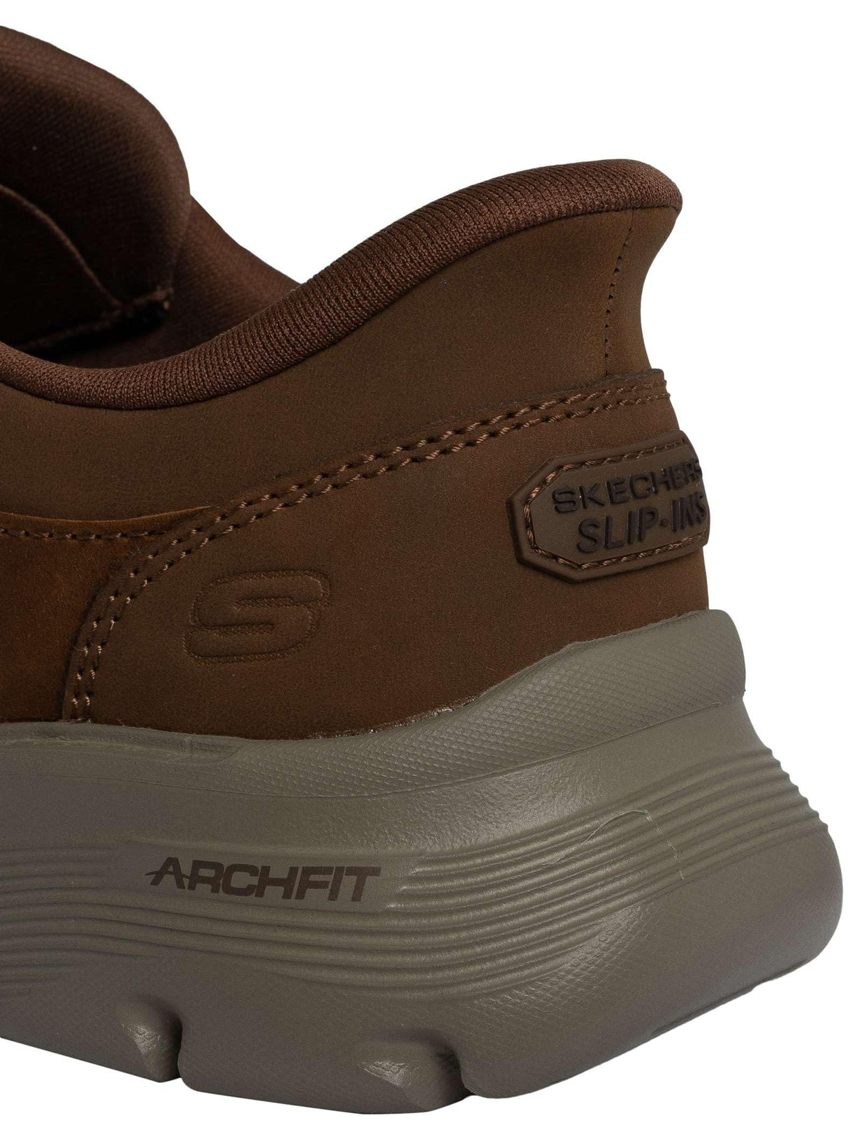 Skechers Arch Fit Garza Rowan, Zapatillas Hombre, Dark Brown Leather/Synthetic, 41.5 EU