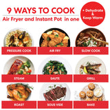 Instant Pot Duo Crisp + Air Fryer 5.7L Multicooker 11 en 1 Cocina a presión, saltea, cocina al vapor, a fuego lento, sousvides, calienta, fríe al aire, hornea, asa y deshidrata