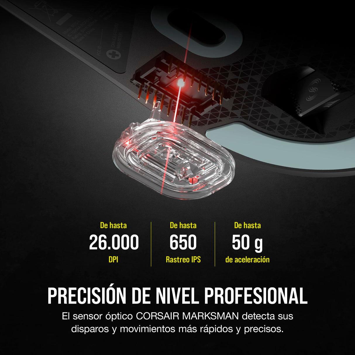 Corsair M75 Air Wireless Ratón Ultraligero para Juegos – 2.4GHz & Bluetooth – 26,000 PPP – hasta 100 Horas de Batería – Compatible con iCUE – Negro