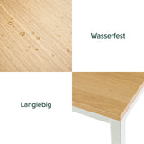 Zinus Jennifer Mesa de escritorio 160x61x74 cm - Mesa de estudio moderna de metal y madera - Mesa de ordenador - Marrón y blanco