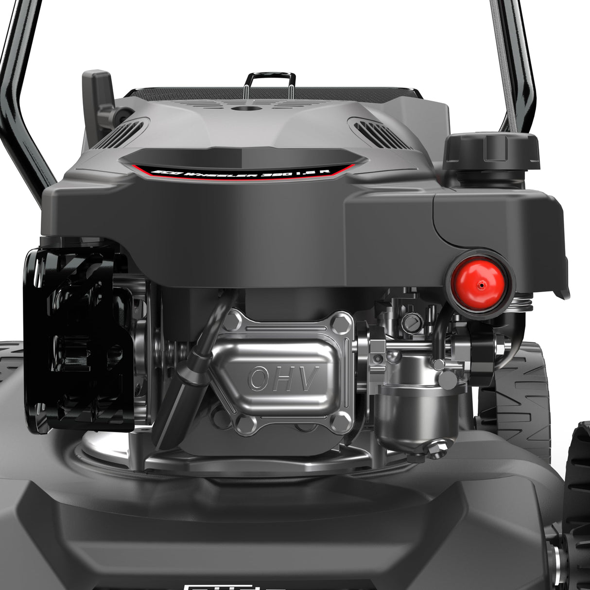 Güde Cortacésped Eco Wheeler 390 1,6 R (Motor de Gasolina de 4 Tiempos 1,6/2 (kW/PS), Ancho de Corte 390 mm, Dispositivo de Pesca de 35 L, Ajuste de Altura de Corte 30 – 66 mm, siega, recolección,