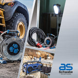 as - Schwabe Cable alargador 50 m - Cable alargador de 400 V, 16 A - para obras/jardín - Alargador robusto de 5 polos para uso en exteriores - IP44 I 60512