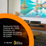 Epson Lifestudio Grand Plus EH‑LS970B | Proyector TV Láser de Ultracorto Alcance | Cine en Casa 4K | 4.000 Lúmenes | Imagen IA | Sonido BOSE | GoogleTV | Pantalla 150 Pulgadas | Garantia5 Años | Negro