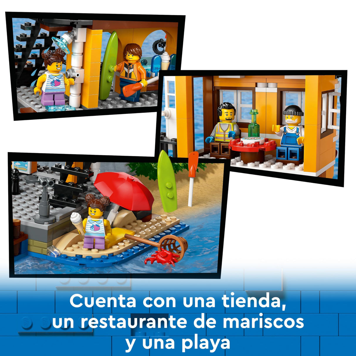 LEGO City Puerto Marítimo con Buque de Mercancías, Barco de Juguete de Construcción, Regalo para Niños y Niñas de 8 Años o Más, Grúa de Contenedores, Minifiguras, Caña de Pescar y Walkie Talkie 60422