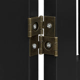 Relaxdays Barrera Seguridad Niños, Valla Protectora Bebés y Mascotas, 4 Paneles, con Puerta, Plegable, 70x207 cm, Negra, Tablero de Fibras