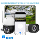 NIVIAN Kit Camaras de Vigilancia Profesional WiFi SuperHD con 4 Cámaras IP y Grabador con Disco Duro 10CH - para Casas y Negocios - Visión Nocturna, Detección Humana IA, Audio Bidireccional