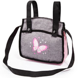 Bayer Design- Cochecito de Muñecas Neo Vario Combolso Cambiador, Convertible, Plegable, Color Vaqueros Grises, Rosa, Mariposa (18433Aa)