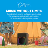 Carry-on Soundtrack Altavoz Bluetooth portátil para Interiores y Exteriores con Luces integradas IPX4 a Prueba de Salpicaduras, 2 entradas de micrófono, Bluetooth, 3 Horas de reproducción