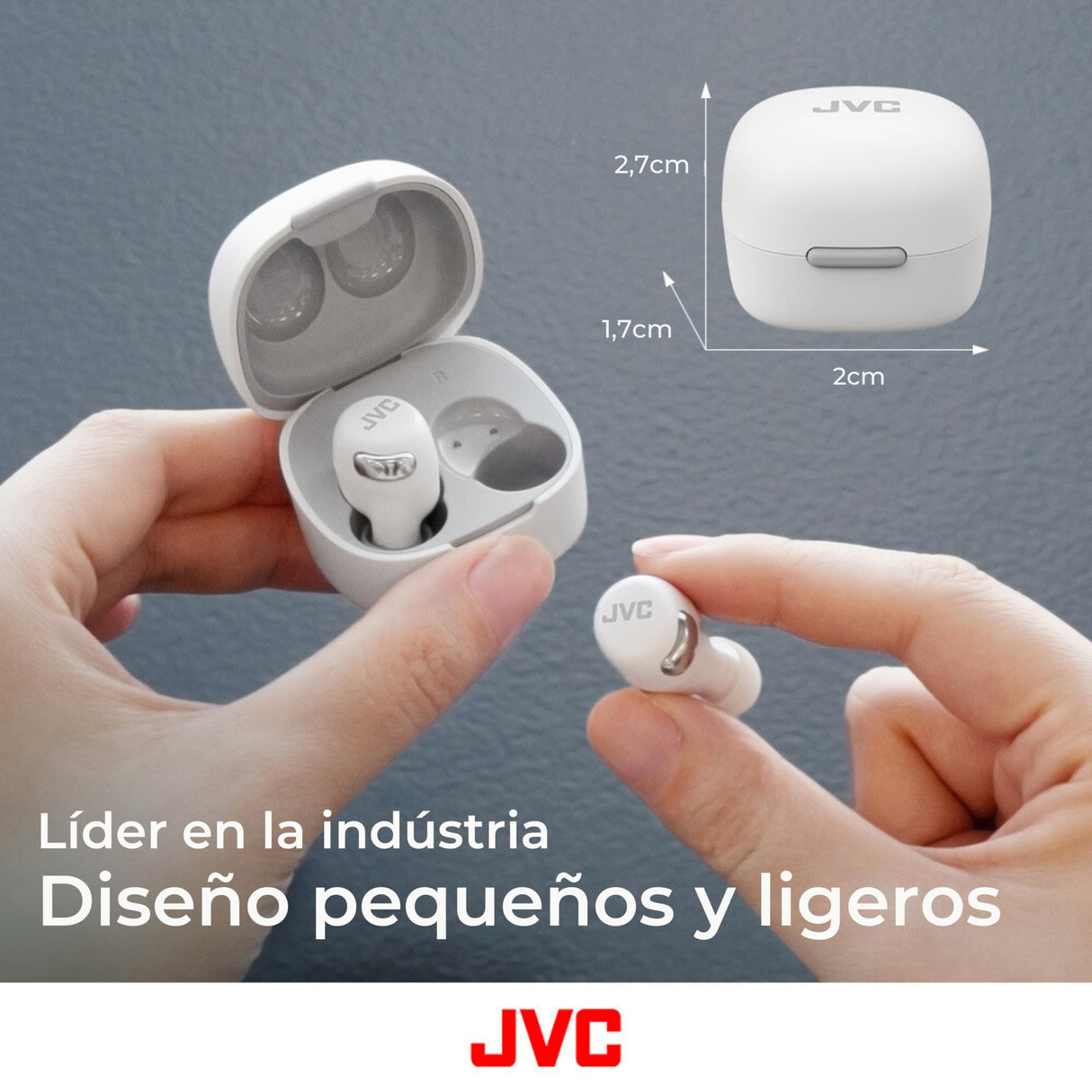 JVC Auriculares Inalambricos Bluetooth | 27 Horas de batería | Ultraligero | Auriculares Bluetooth Cancelación Ruido y Modo Corte de Viento | Resistente al Sudor | Audifonos Inalambricos - HA-A30T2