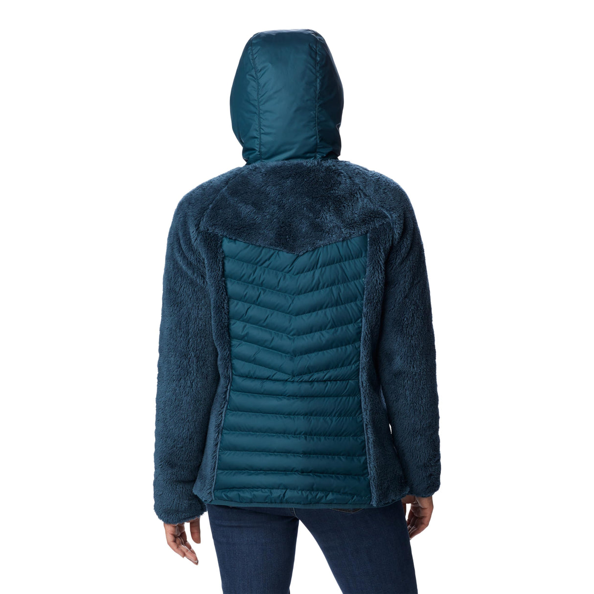 Columbia Powder Lite Sherpa Hybrid Jacket, Chaqueta Acolchada para Mujer, Night Wave, Talla XS