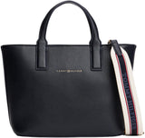 Tommy Hilfiger Bolso Tote Mujer Logotape Mini pequeño, Azul (Space Blue Corp), Talla Única
