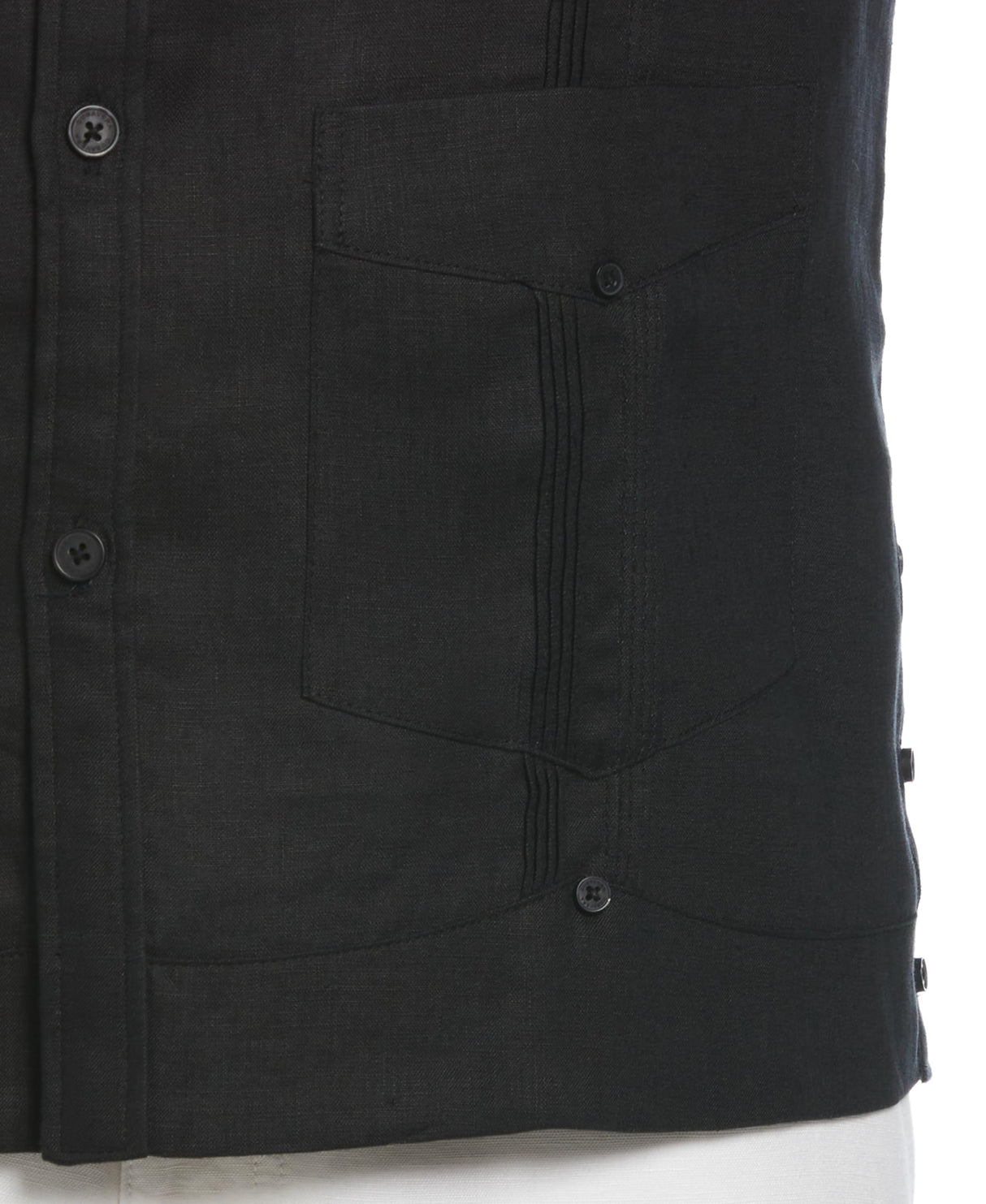 Cubavera - Camiseta de Manga Larga para Hombre (100% Lino), diseño de Guayabera - Negro - 3X-Large Tall