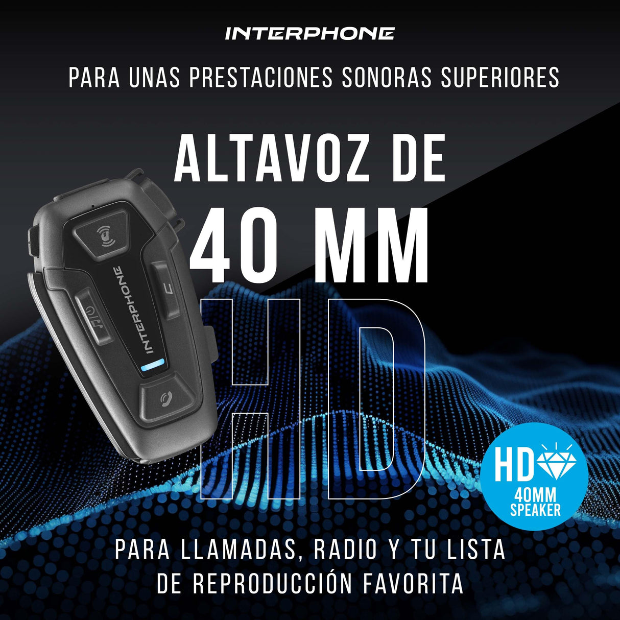 Interphone U-COM 8R Intercomunicador Casco Moto con tecnología Mesh 2.0, 24 Dispositivos a 1,6 km de Distancia, intercomunicador Compatible con TFT y GPS, Accesorios Moto, 18h de batería y Grado IP67