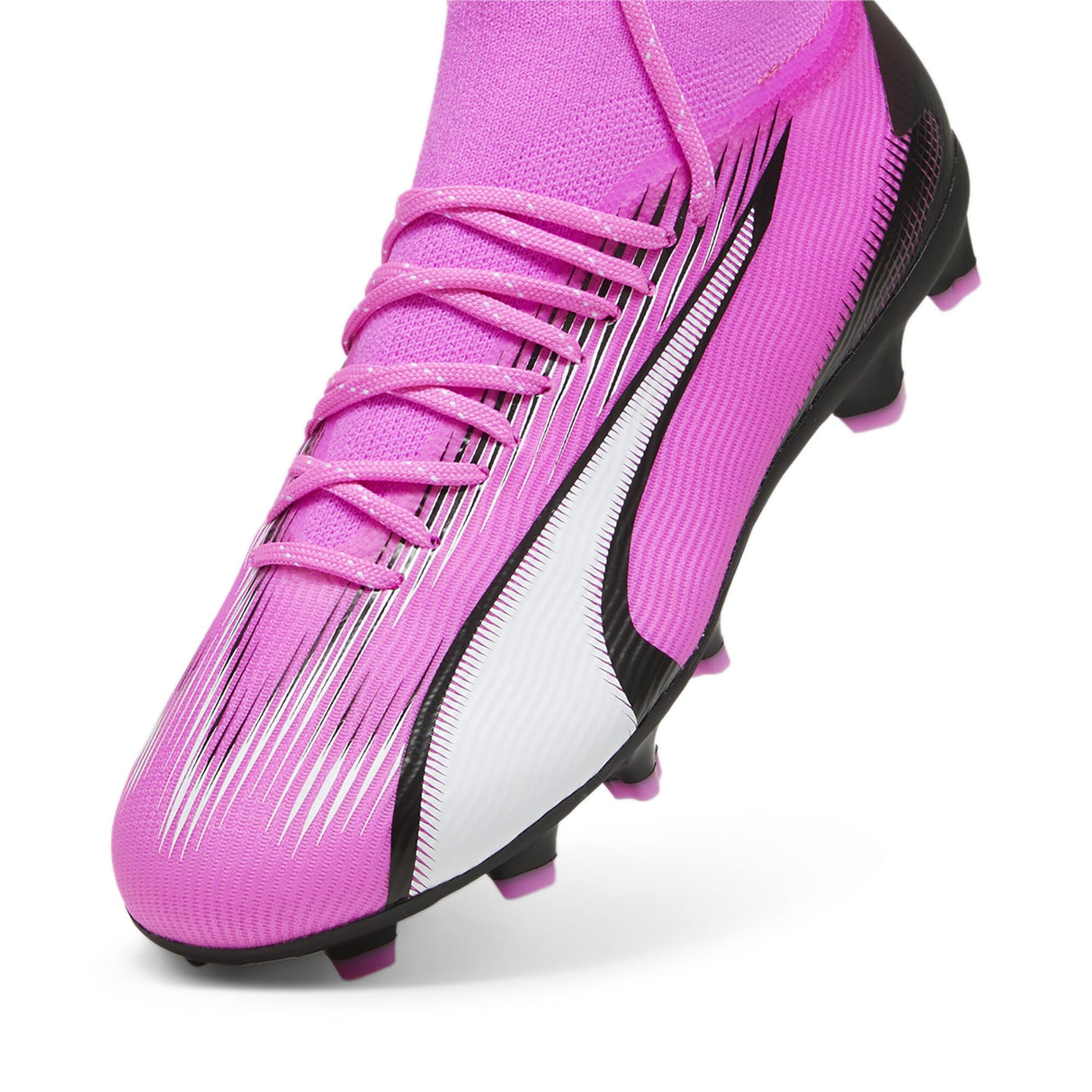 PUMA Ultra Pro FG/AG JR, Soccer Shoe, Poison Pink White Black, 37.5 EU