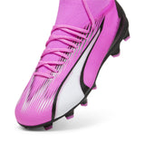PUMA Ultra Pro FG/AG JR, Soccer Shoe, Poison Pink White Black, 37.5 EU