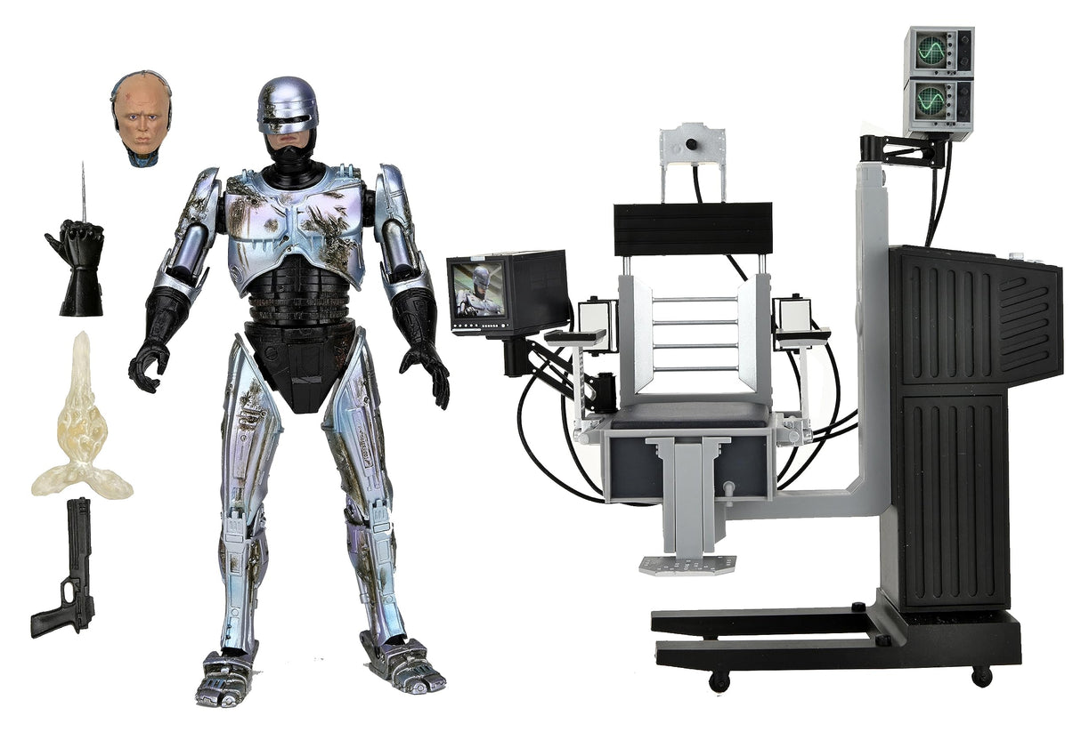 NECA- Ultimate Robocop Battle Damaged W/Chair Estatuas, Multicolor (81787)