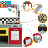 WOOMAX Cocina de Juguete con luz y Sonido, Cocinita de Madera Infantil, Bar Retro, Medidas 90,2x58,4x104,1cm, Juguete para niños y niñas (85287)