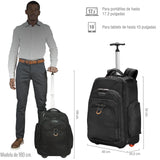 Everki Atlas - Mochila con Ruedas, con Compartimento Adaptable para portátil de 13 a 17.3", Color Negro