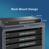 D-Link DMS-1024 Switch No Gestionado de 24 Puertos Multi-Gigabit – Ethernet 2.5G, Plug & Play, QoS, IGMP Snooping, EEE, Carcasa Metálica, Montaje en Rack
