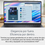 Dell 15 Ordenador Portátil DC15250 15.6" FHD 120Hz, Intel Core i3-1300U, 8GB RAM DDR4, 512GB SSD, Intel UHD, Windows 11 Home, Teclado retroiluminado QWERTY Español – Negro Carbón