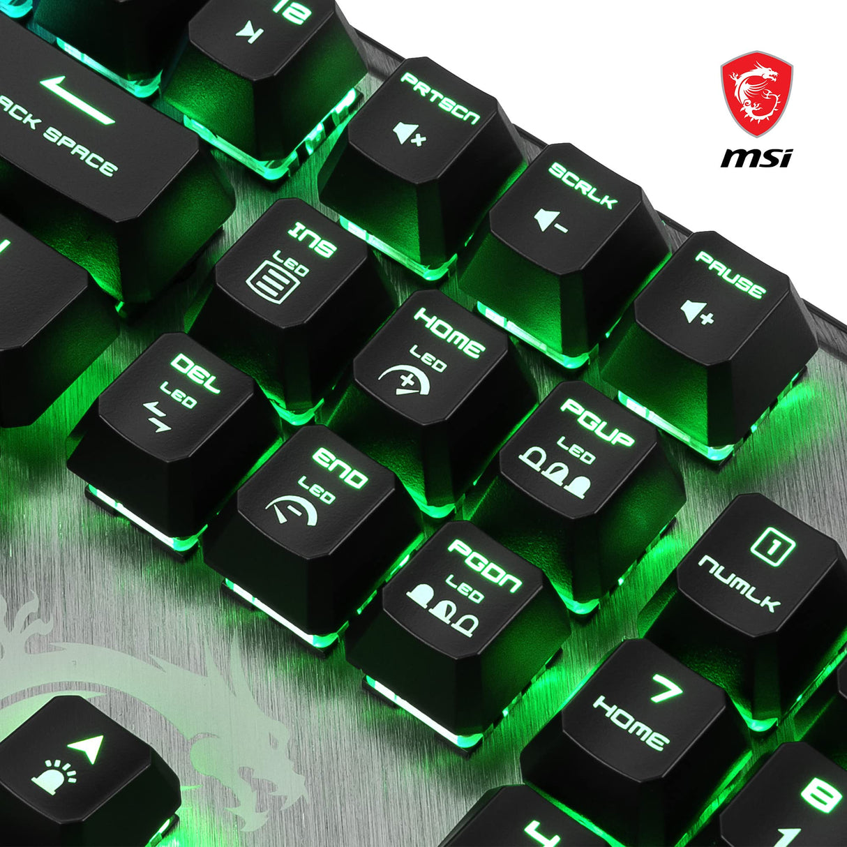 MSI Vigor GK50 Elite Box White Teclado Gaming Mecánico AZERTY FR, Switches Clicky, Ergonómicos, Acabado Metal Cepillado, Base Antideslizante, RGB por Tecla Mystic Light, USB 2.0 -Tamaño Completo
