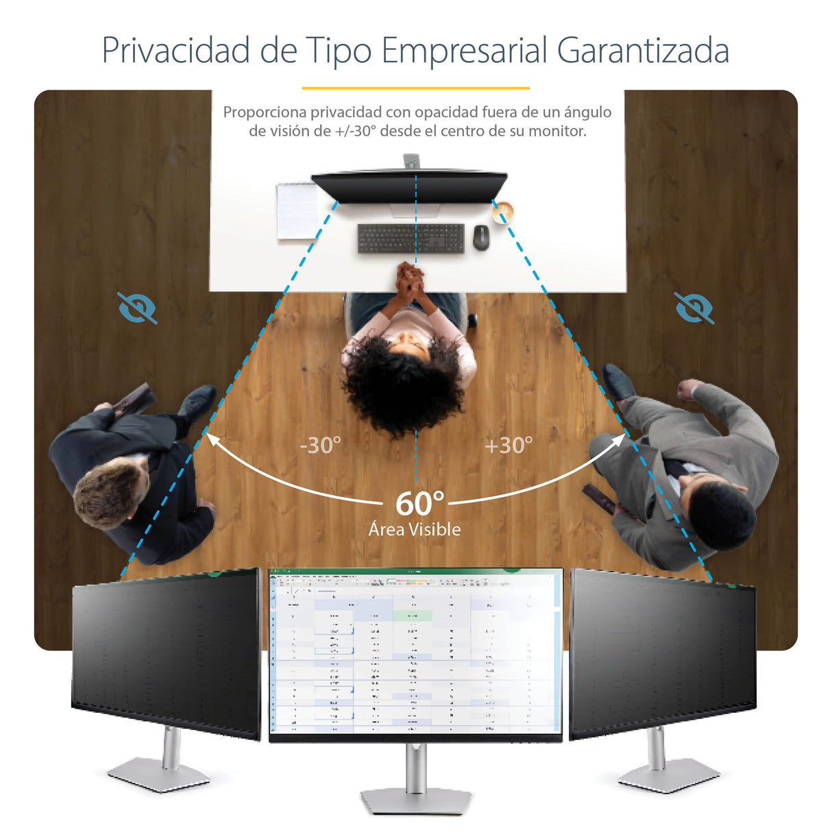 StarTech.com Filtro de Privacidad para Monitores 23 Pulgadas - Pantalla de Privacidad para Reducir Luz Azul de Pantalla Ancha 16:9 - Mate/Brillante - Ángulo +/-30 Grados (PRIVACY-SCREEN-23M)