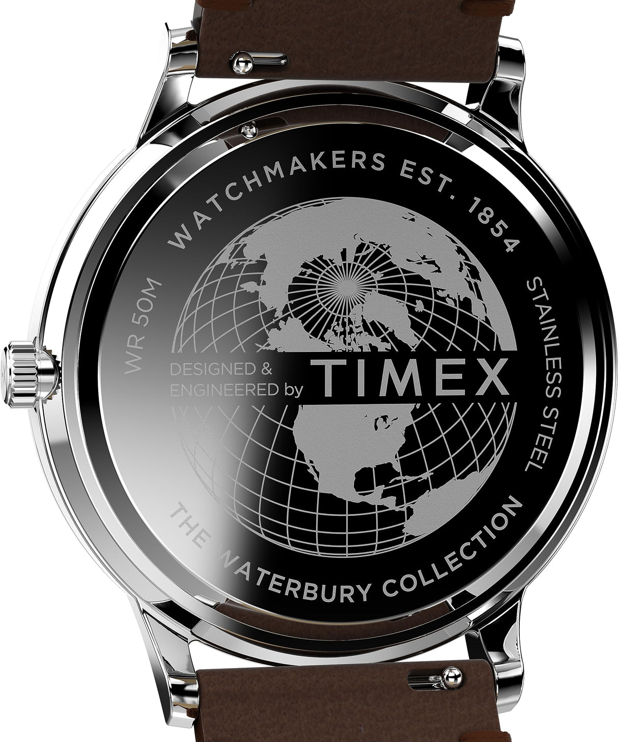 Timex Waterbury - Reloj de 40 mm para hombre, correa de liberación rápida de dos piezas de piel marrón, esfera azul, caja de acero inoxidable TW2W14900