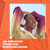 JBL Auriculares inalámbricos circumaurales Live 670 NC, con tecnología Bluetooth y cancelación adaptativa de ruido, hasta 65 horas de reproducción, blanco