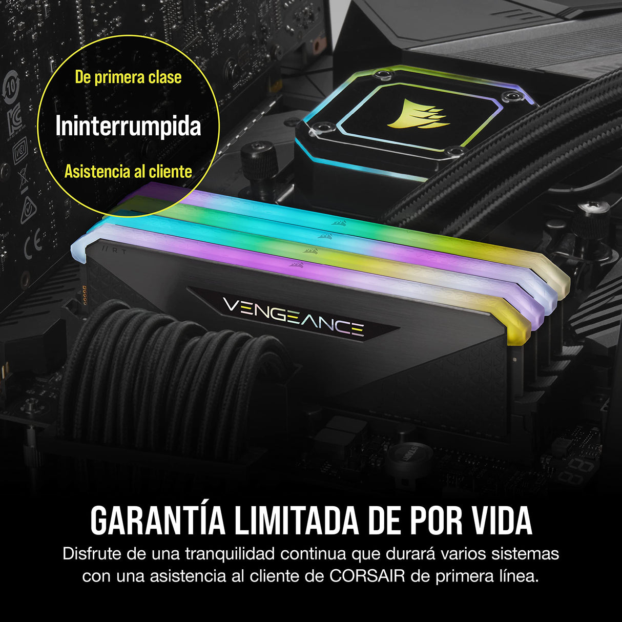 Corsair Vengeance RGB RT 256GB (8x32GB) DDR4 3200MHz C16 Memoria de Sobremesa (Iluminación Dinámica RGB, Optimizado para AMD 300/400/500 Series, Compatible con Intel 300/400/500 Series) Negro