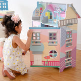 Olivia's Little World Teamson Kids Casa De Muñecas De Madera, Muñecas De 3,5" & 11 Accesorios TD-13361A