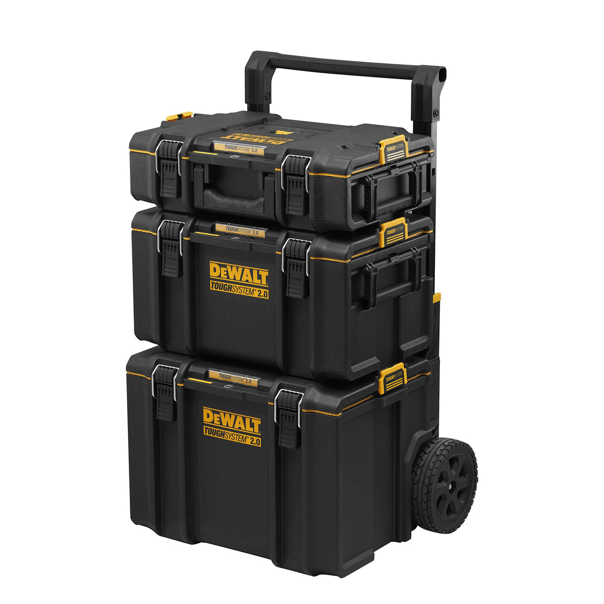 DEWALT DWST83402-1, Taller modular 3en1 TOUGHSYSTEM 2.0, Robusto, 2 armarios de pequeña y mediana capacidad y 1 armario móvil de gran capacidad, IP65. Negro y amarillo