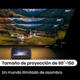 Hisense PL2 - Proyector Laser UHD 4K Smart TV de Tiro Corto, de 80 a 150 Pulgadas, 2400 lumenes, HDR10, Contraste Nativo 3000:1, Dolby Vision, Dolby Atmos, Smooth Motion, Mando Solar