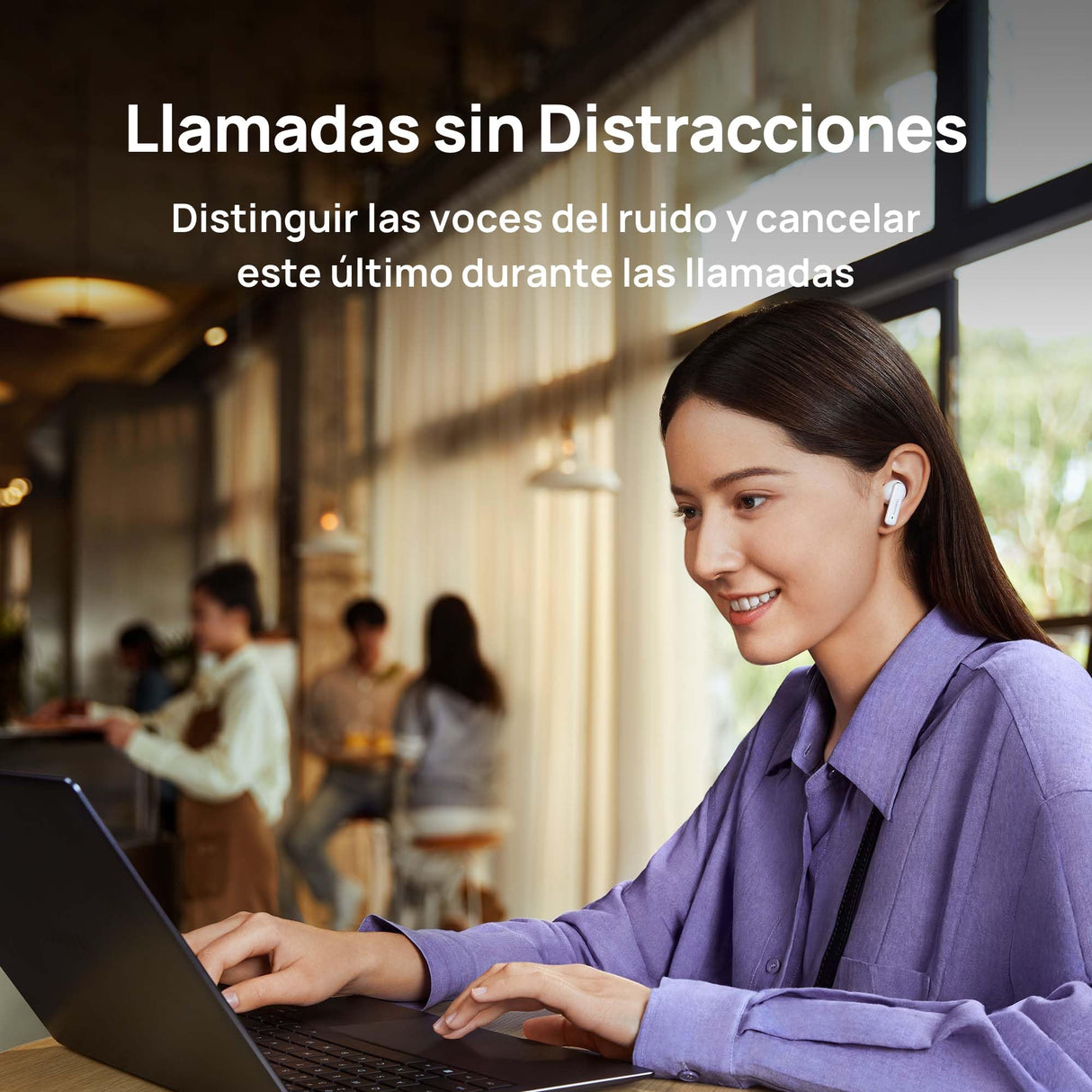 HUAWEI FreeBuds 6i, Cancelación Activa de Ruido 3.0 Inteligente, Bajos Impactantes, Carga Rápida, 35 Horas de batería, Bluetooth 5.3, Grado de Protección IP54 contra el Polvo y el Agua, Morado