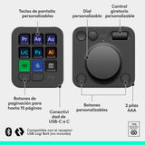 Logitech MX Creative Console, keypad programable con 9 teclas LCD personalizables y dial de control para diseño gráfico, edición de vídeo, fotografía, uso con Adobe, Zoom, Spotify - Grafito