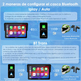 Pantalla Moto Carpuride W502, 5" IPS Táctil IP67 Impermeable, CarPlay & Android Auto Inalámbricos, GPS, Control por Voz Siri/Asistente Google, Dual Bluetooth, Soporte Ajustable Manillar