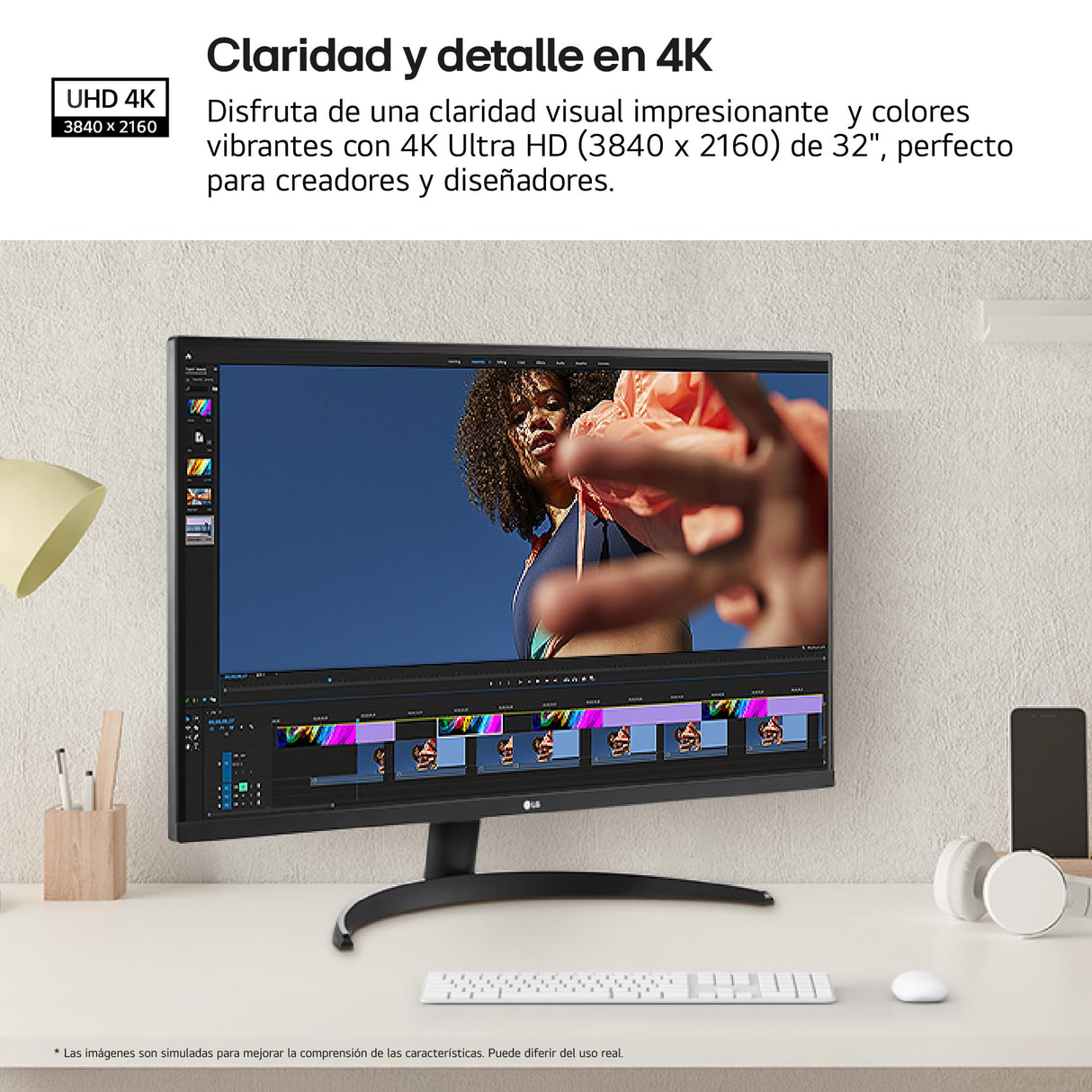 LG 32UR500K-B - Monitor 4K 32", Panel VA, (3840 x 2160), 60Hz, 4ms (GtG), DCI-P3 90%, Ajuste en Inclinación (Eje Horizontal), Negro