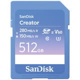 SanDisk Creator Tarjeta SD UHS-II 512 GB (para DSLR y Mirrorless-Cámaras, 6K Video, V60, UHS-II, Velocidades hasta 280 MB/s, RescuePRO Deluxe, Un mes a Adobe Creative Cloud)