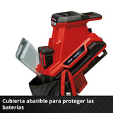 Einhell Trituradora de cuchillas con batería REDAXXO 36/25 Power X-Change (36V, máx. 25mm de grosor de rama, 3 cuchillas reversibles de acero, bolsa colectora de 55L, asa de transporte, prensador)