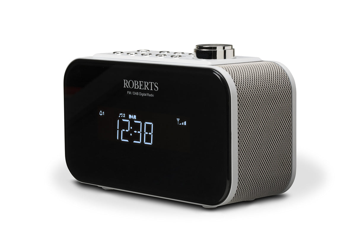 Roberts Radio ORTUS2W Dab+/Dab/FM Despertador Radio con Carga USB Smartphone - Blanco